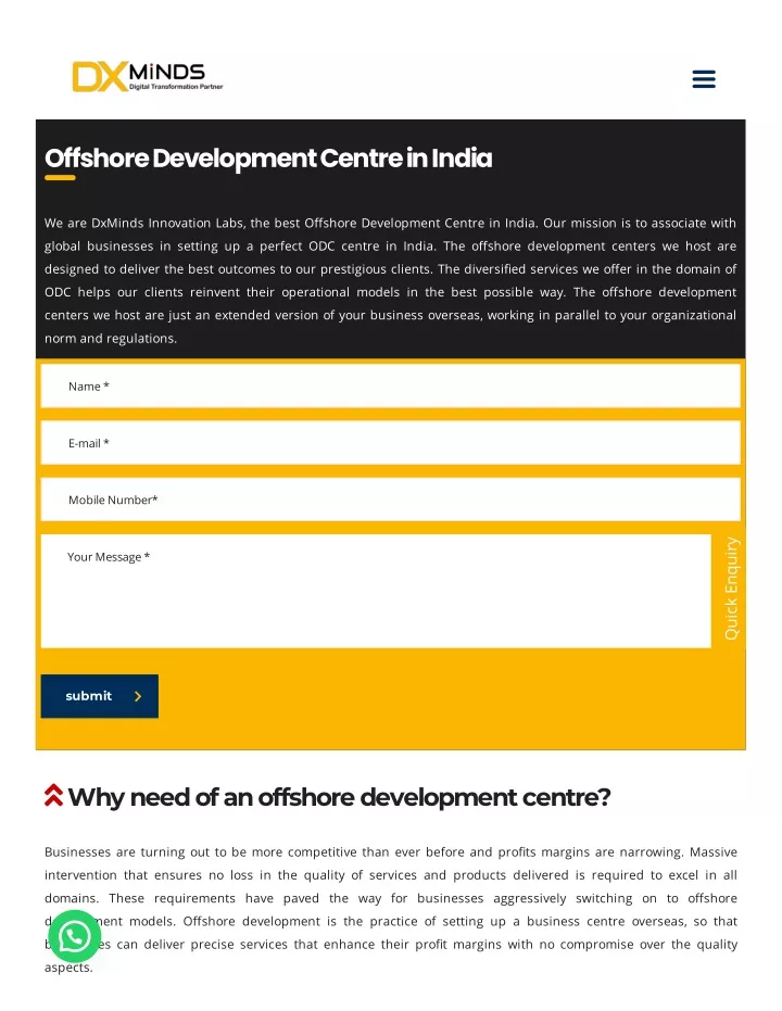 offshore development centre in india