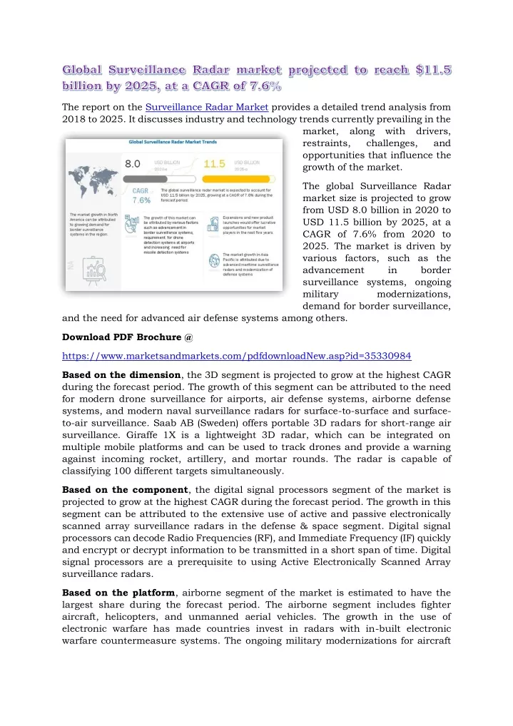 the report on the surveillance radar market