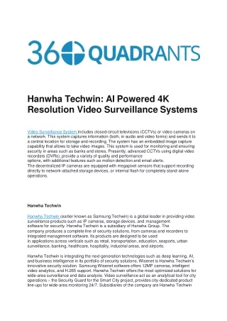 hanwha techwin ai powered 4k resolution video surveillance systems