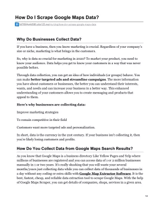 how do i scrape google maps data