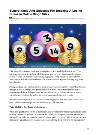 superstitions and guidance for breaking a losing