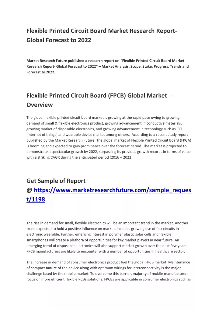 flexible printed circuit board market research