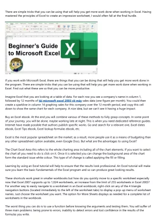 Top Five Excel Formatting Tips