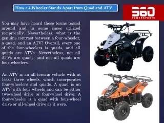 how a 4 wheeler stands apart from quad and atv