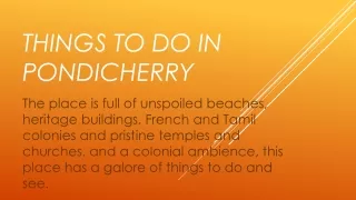 Things to do in Pondicherry