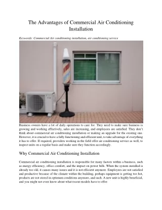 the advantages of commercial air conditioning