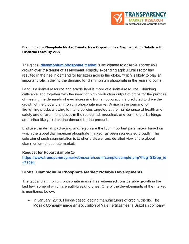 diammonium phosphate market trends