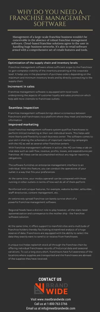 why do you need a franchise management software