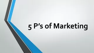 5 P’s of Marketing