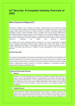 iot security a complete industry overview of 2020