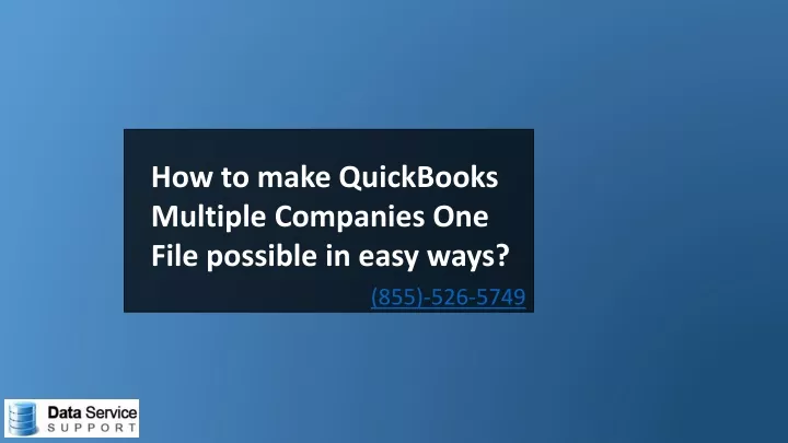 how to make quickbooks multiple companies