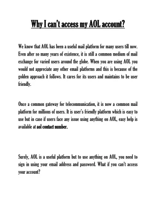 why i can t access my aol account