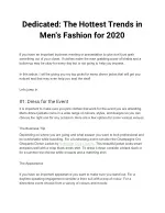 Dedicated: The Hottest Trends in Men's Fashion for 2020