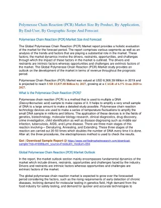 polymerase chain reaction pcr market size