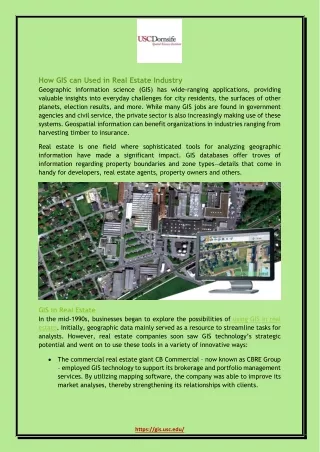 how gis can used in real estate industry