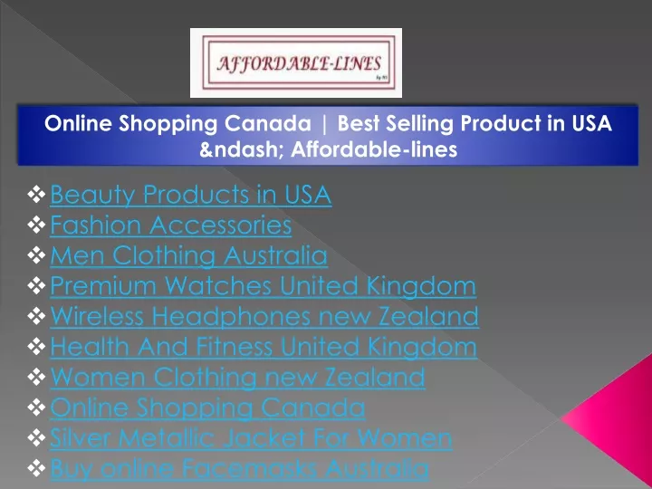 online shopping canada best selling product