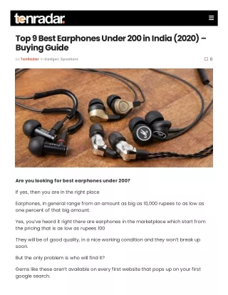 Best earphone under 200 in india