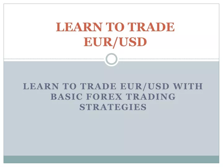 learn to trade eur usd