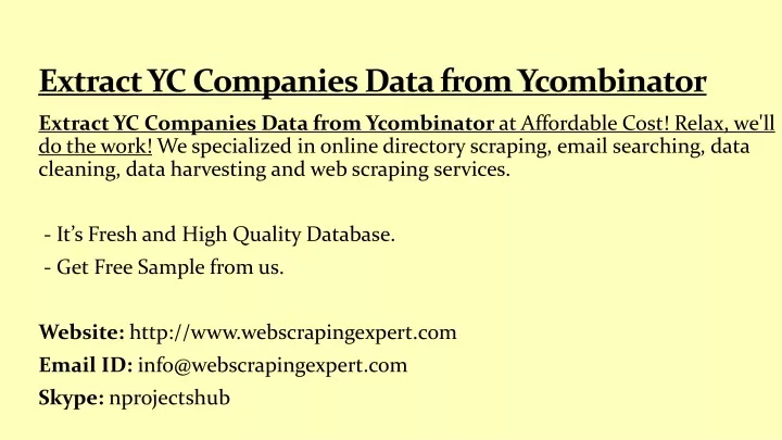 extract yc companies data from ycombinator