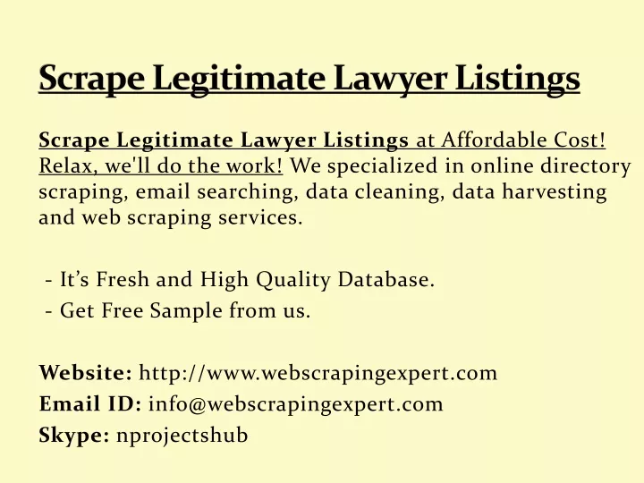 scrape legitimate lawyer listings