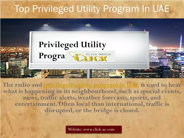 top privileged utility program in uae