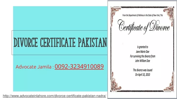 divorce certificate pakistan