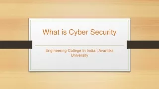 What is Cyber Security - Avantika University