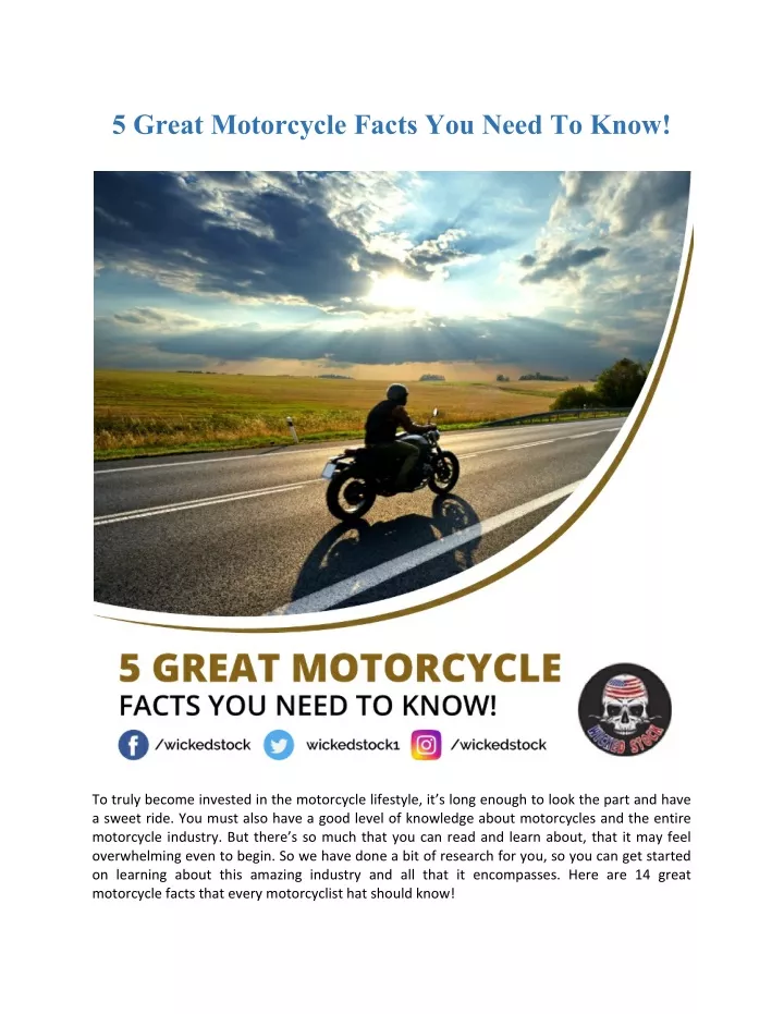 5 great motorcycle facts you need to know