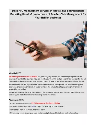 does ppc management services in halifax give