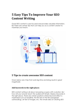 5 Easy Tips To Improve Your SEO Content Writing | Content Writing US