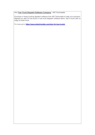 hire tow truck dispatch software company