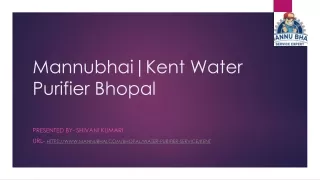 mannubhai kent water purifier bhopal