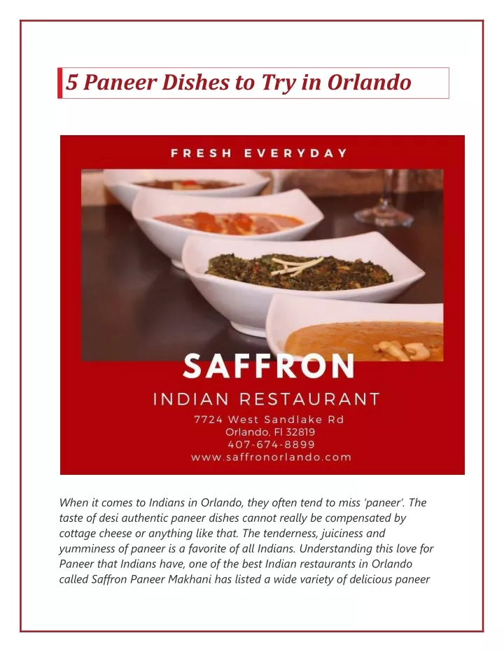 5 paneer dishes to try in orlando