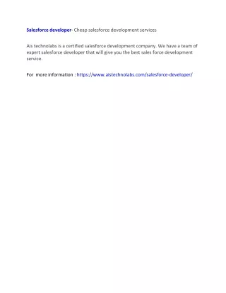 salesforce developer cheap salesforce development