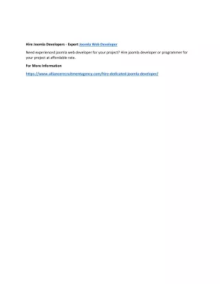 hire joomla developers expert joomla web developer