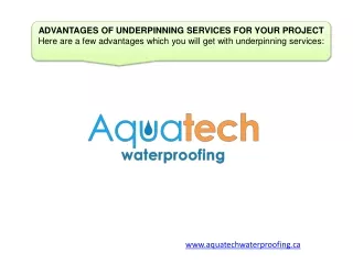 Advantages of underpinning services for your project