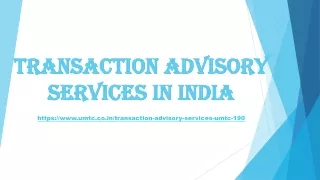 transaction advisory services in india