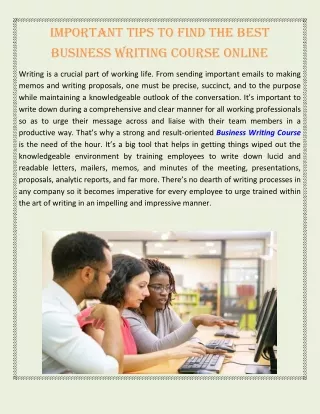 Important Tips To Find The Best Business Writing Course Online