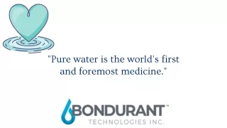 Buy Water Purification System & Water Filter | Bondurant Technologies International Inc.