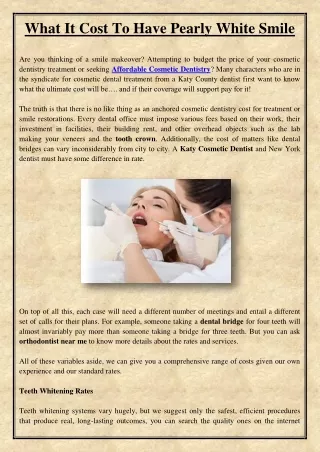 what it cost to have pearly white smile