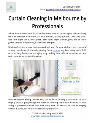 Curtain Cleaning in Melbourne by Professionals