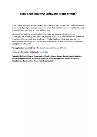 how lead routing software is important