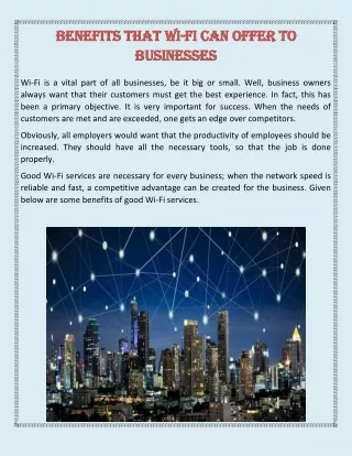Benefits That Wi-Fi Can Offer To Businesses