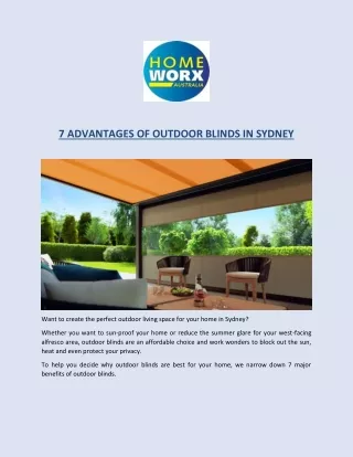 Outdoor Blinds Sydney