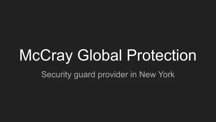 mccray global protection