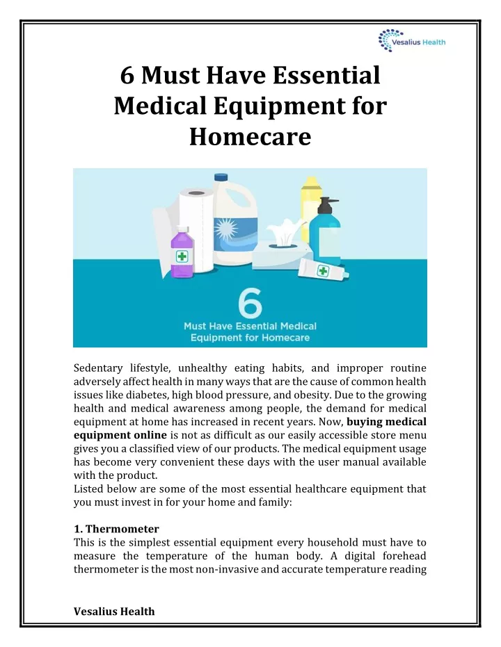 6 must have essential medical equipment