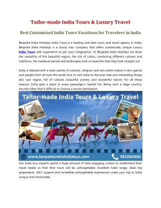 Tailor-made India Tours & Luxury Travel