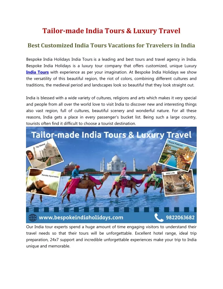 tailor made india tours luxury travel