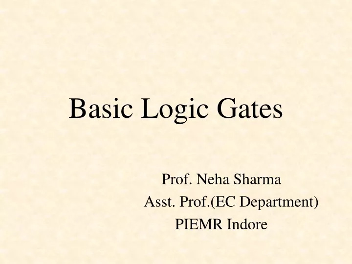 basic logic gates