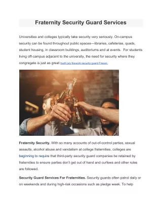fraternity security guard services